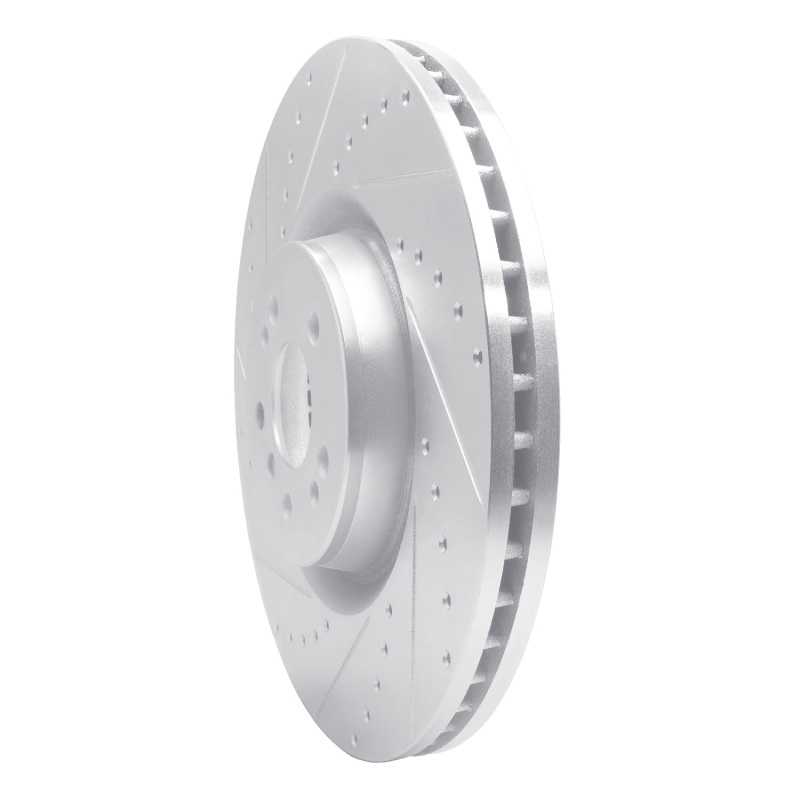 Mercedes-Benz GL320 Brake Rotor (1) - Front Left - R1 Concepts - Drilled & Slotted - Silver - `07-`09